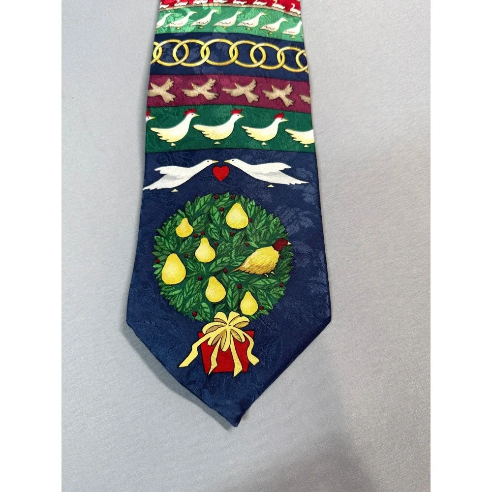 Mark Alexander Men's Silk Necktie Twelve Days of Christmas Holiday Party Festive